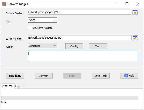 Batch compress PNG files - convert form