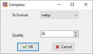 Batch compress WebP files - change format