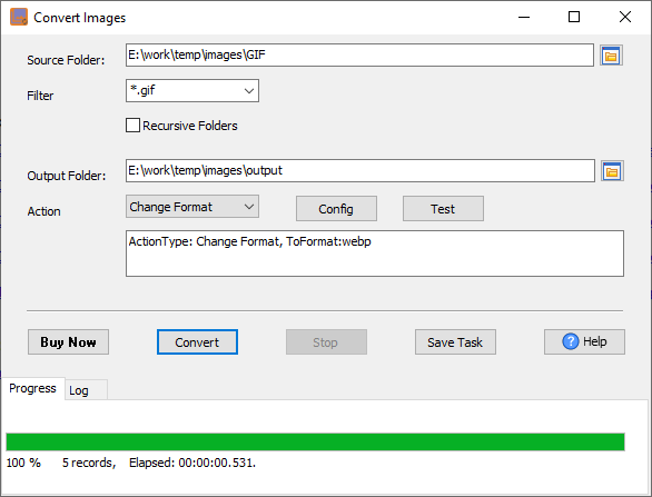 Batch convert GIF files to WebP format - convert format