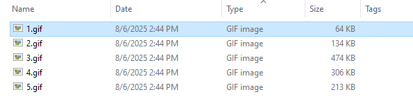 Batch compress GIF files - output images