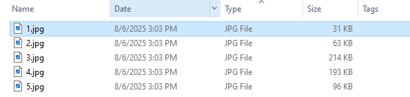 Batch compress JPEG files - output images