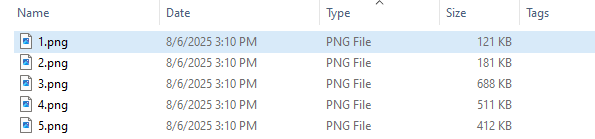 Batch compress PNG files - output images