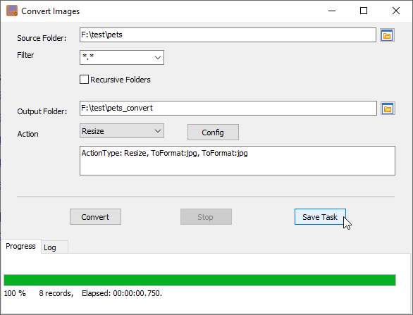 Batch Convert Image Files - save task