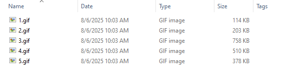 Batch compress GIF files - source images