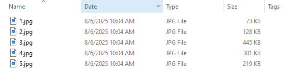 Batch compress JPEG files - source images