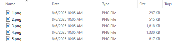 Batch compress PNG files - source images