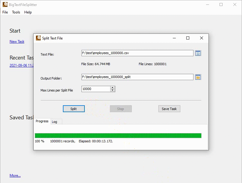 split large CSV file in Windows - split