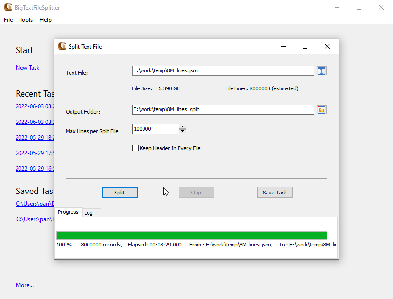 Split Huge Text File to Smaller Files - split huge file