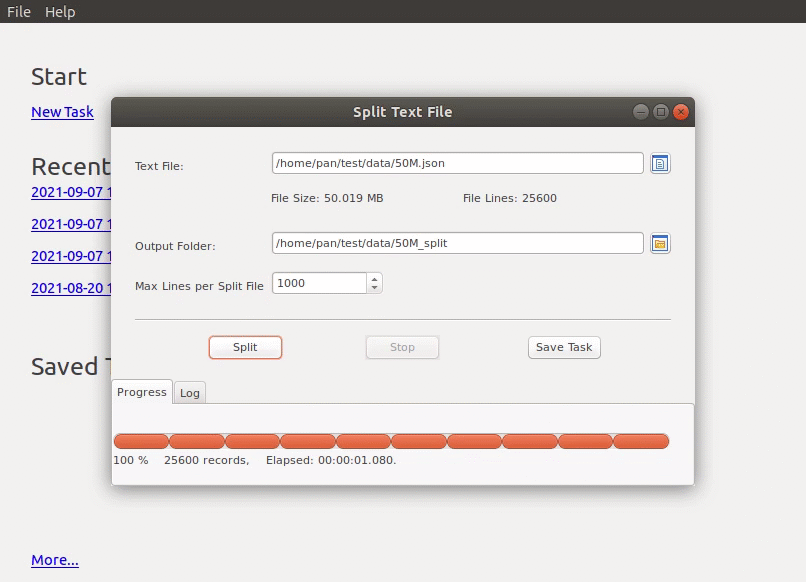 split large JSON file in Linux - split