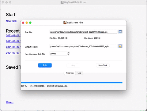 split large LOG file in MacOS - split