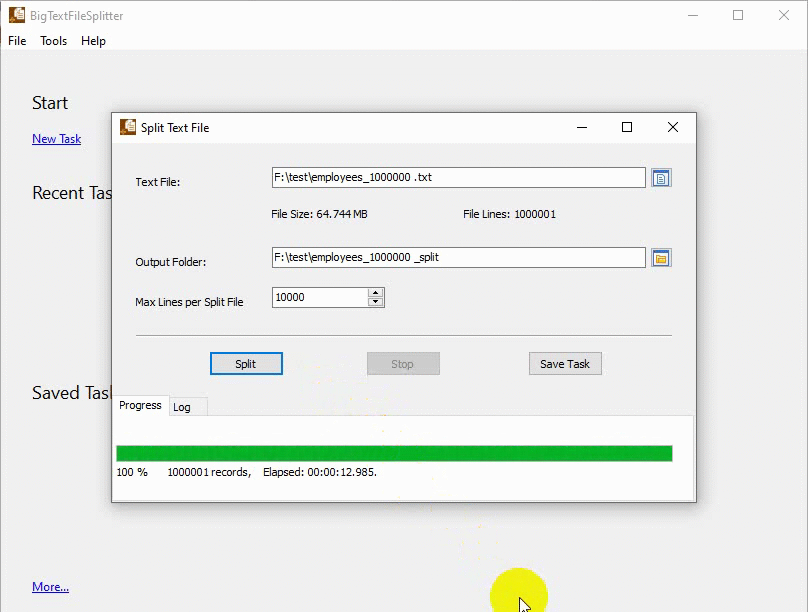 split large TXT file in Windows - split