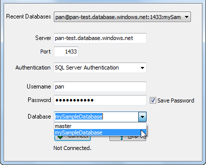 Batch copy data from Azure SQL database tables to local SQL Server - login to Azure