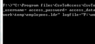 Import Data From Csv To Access - Command line