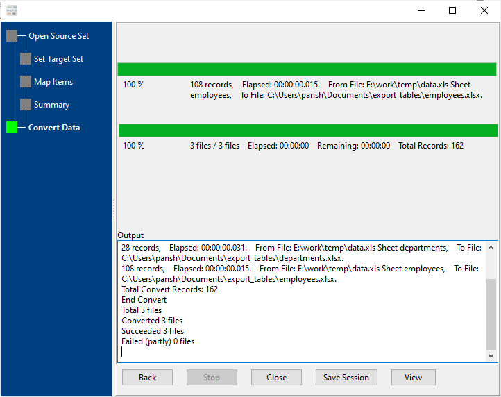 convert each sheet data in an Excel file to a separate Excel file - convert