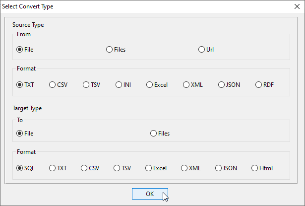 Convert Data File - multiple file formats