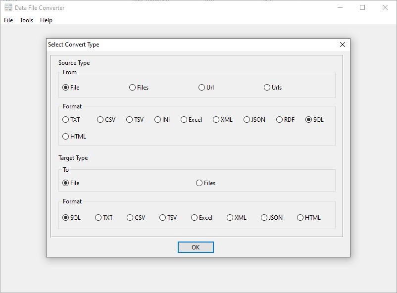 New Convert SQL Task