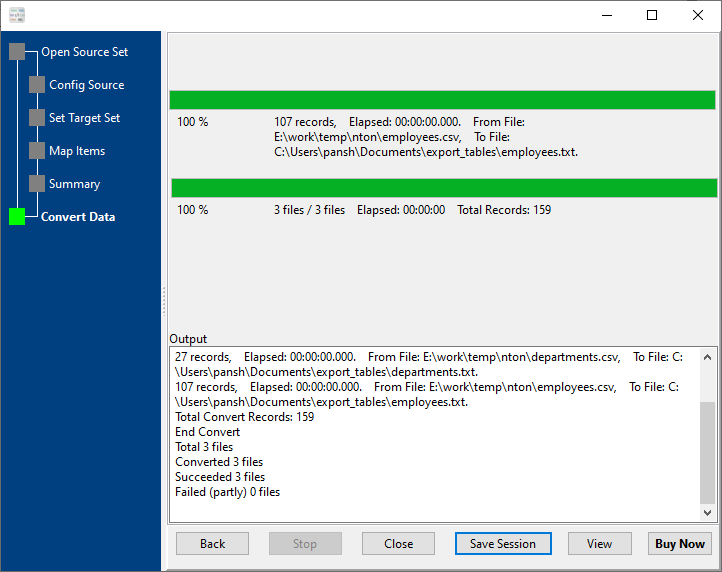 batch convert CSV files to TXT files - convert files