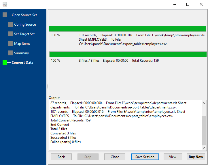 batch convert Excel files to CSV files - convert files