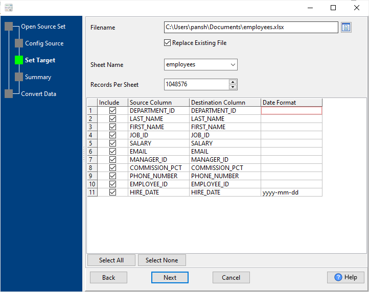 Merge multiple XML files into one Excel file - config Excel files