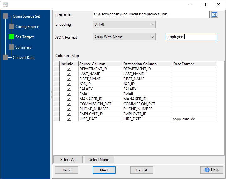 Merge multiple SQL files into one JSON file - config JSON files