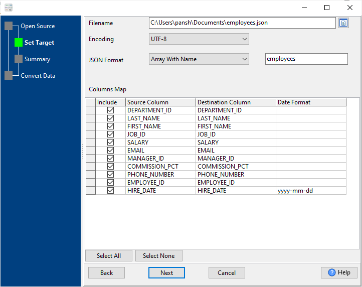 generate JSON file by TXT file - config JSON file