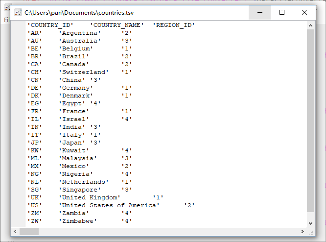 convert JSON Lines to Tsv file - view  Tsv file