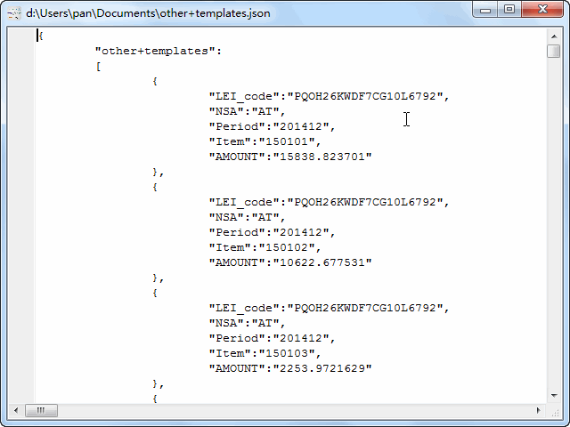 convert online CSV file to JSON file - view  JSON file