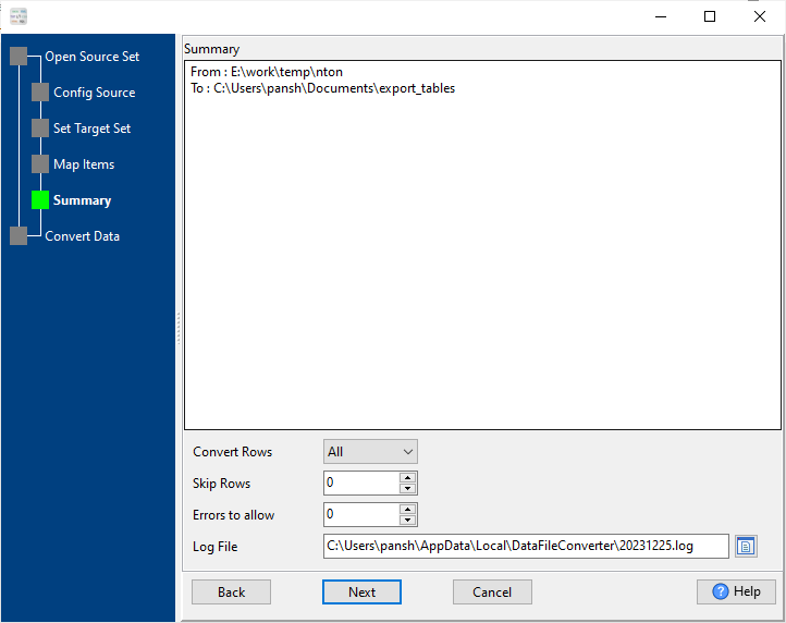 batch convert CSV files to SQL files - summary