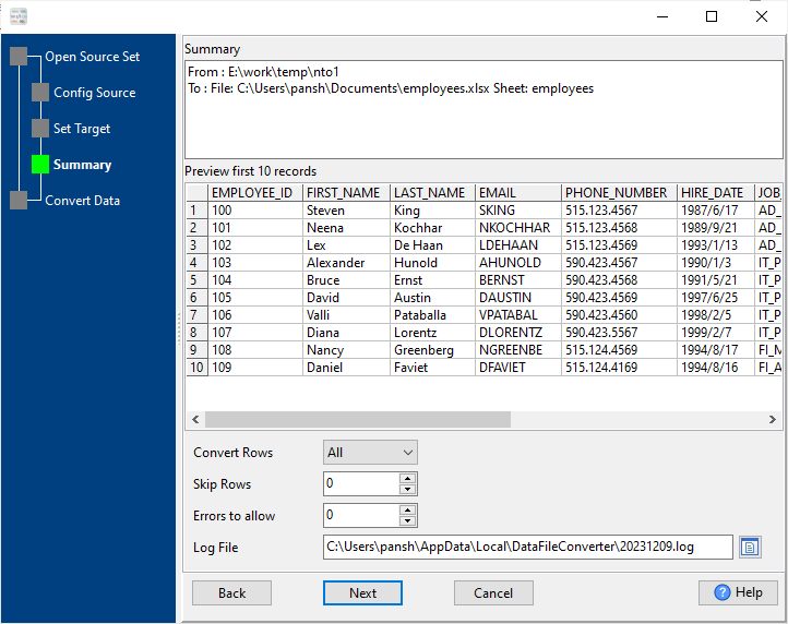 Create a Excel file by multiple CSV files - summary