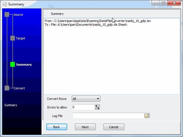 convert online TSV file to EXCEL file - summary