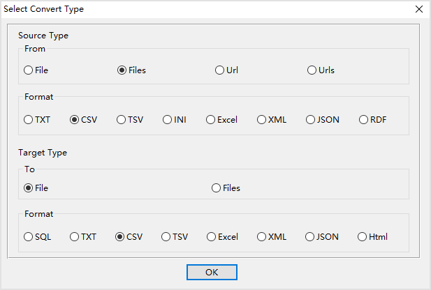 Merge multiple CSV files into one - select type