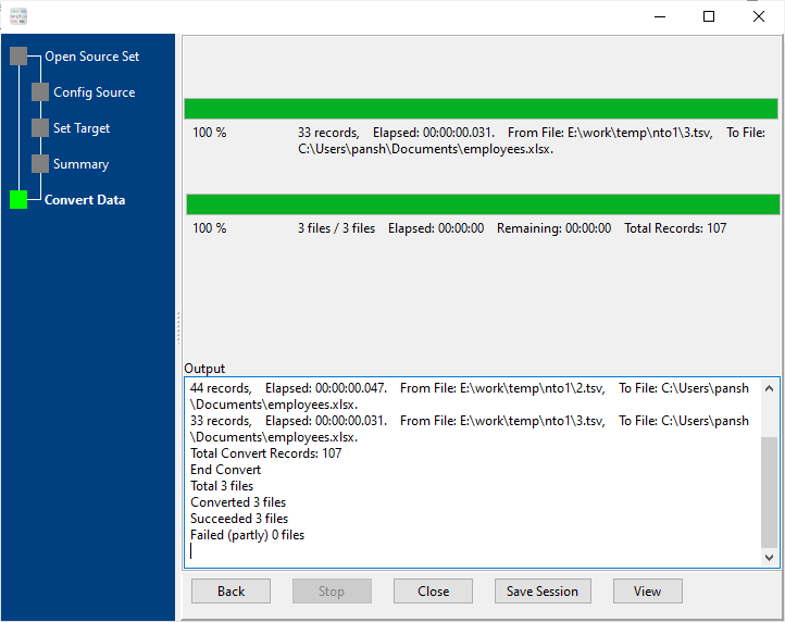 Merge multiple Tsv files into one Excel file - convert files