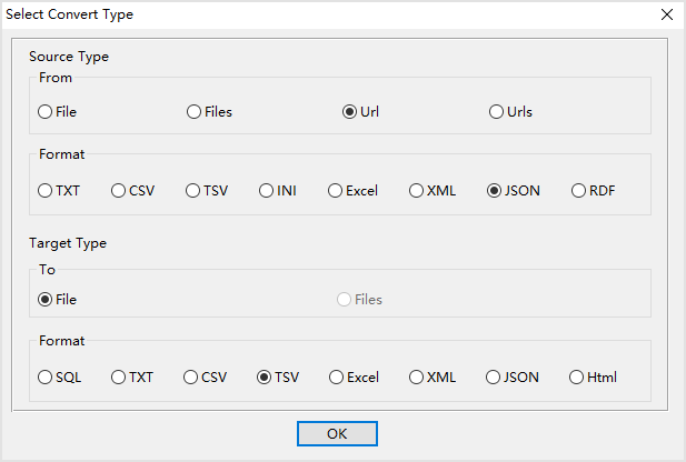 convert JSON from open RESTful API to Tsv file - select type