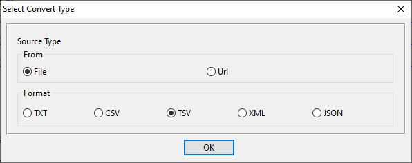 Split big TSV file to multiple TSV files - select file type