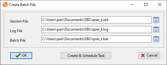 Copy data between databases - make batch file