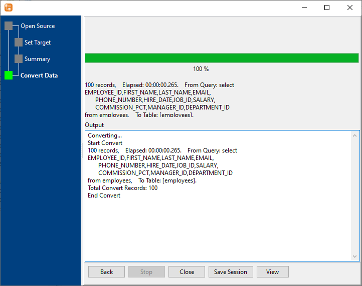 Copy data from query to table - copy