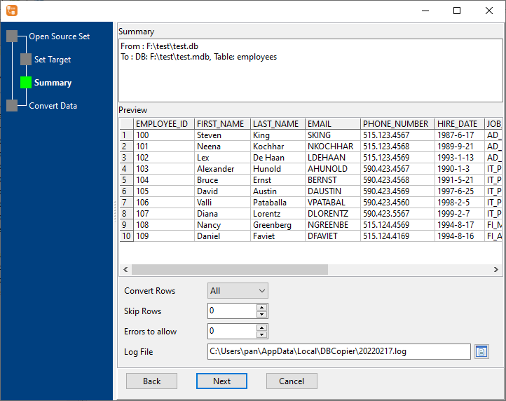 Copy data from similar tables to one table - summary