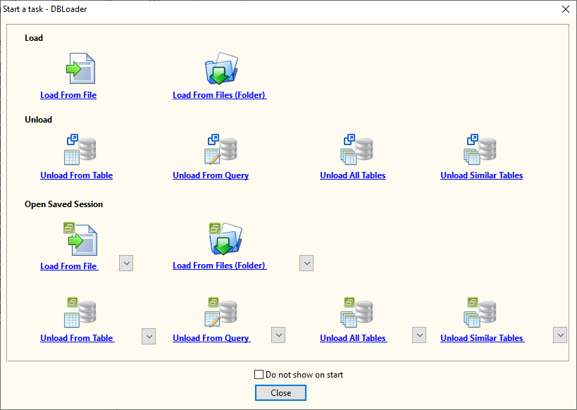 Export data from database Query To File - task window