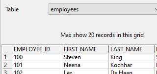 databases export to files - export table