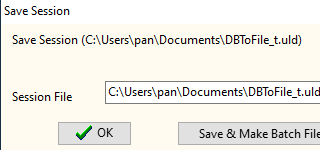 databases export to files - sava/load session