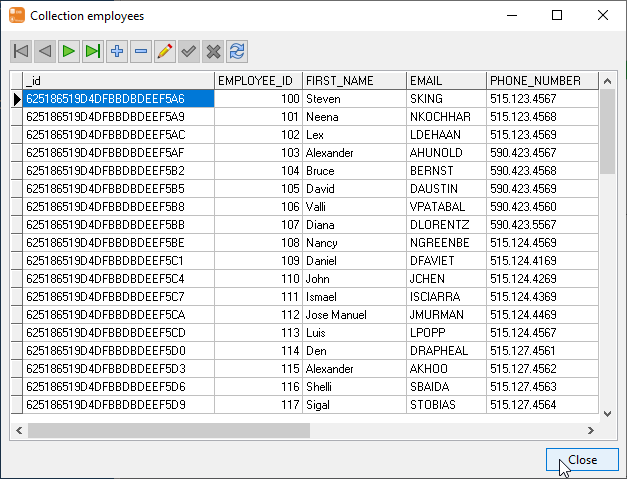 Export data from PostgreSQL table to MongoDB collection - view collection