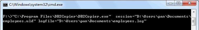 command line for copy DB2