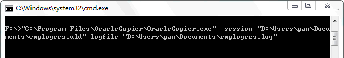 command line for copy Oracle