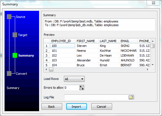 Copy Access data from table to table - preview