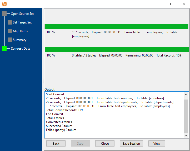 Batch copy data from Access  tables to DB2  tables - batch import