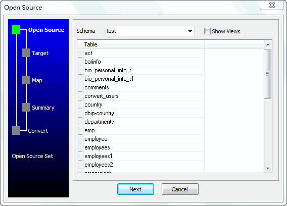 Batch copy data from one MySQL database to another - Open Source schema