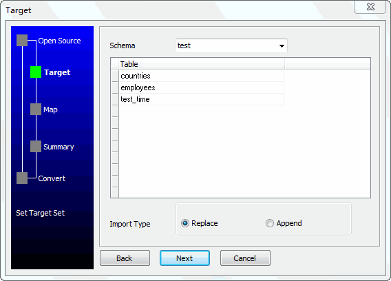 Batch copy data from one DB2 database to another - select destination schema