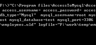 Access convert to MySQL - Command line