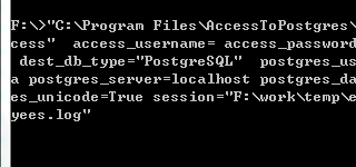 Access convert to PostgreSQL - Command line