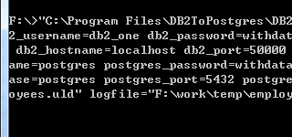 DB2 convert to PostgreSQL - Command line